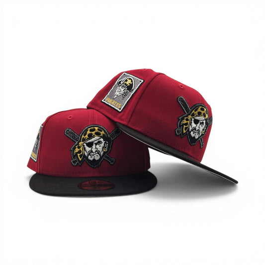 Red Pittsburgh Pirates Black Visor Gray Bottom Pirates Side Patch New Era 59Fifty Fitted