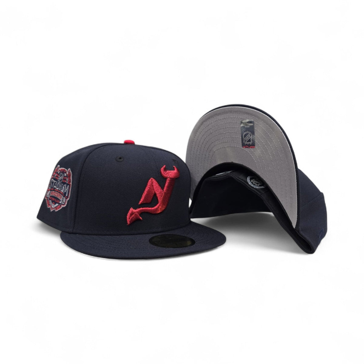 Navy Blue New Jersey Devils Gray Bottom 2014 New York Stadium Series Side Patch New Era 59Fifty Fitted