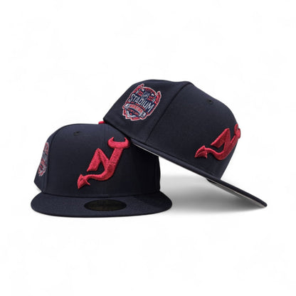 Navy Blue New Jersey Devils Gray Bottom 2014 New York Stadium Series Side Patch New Era 59Fifty Fitted