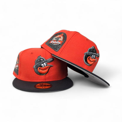 Orange Baltimore Orioles Dark Gray Visor Gray Bottom 30th Anniversary Side Patch New Era 59Fifty Fitted