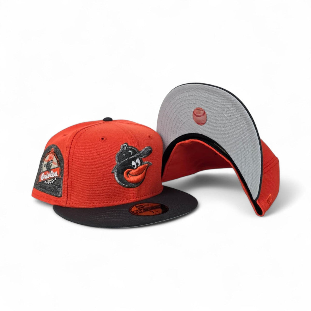 Orange Baltimore Orioles Dark Gray Visor Gray Bottom 30th Anniversary Side Patch New Era 59Fifty Fitted