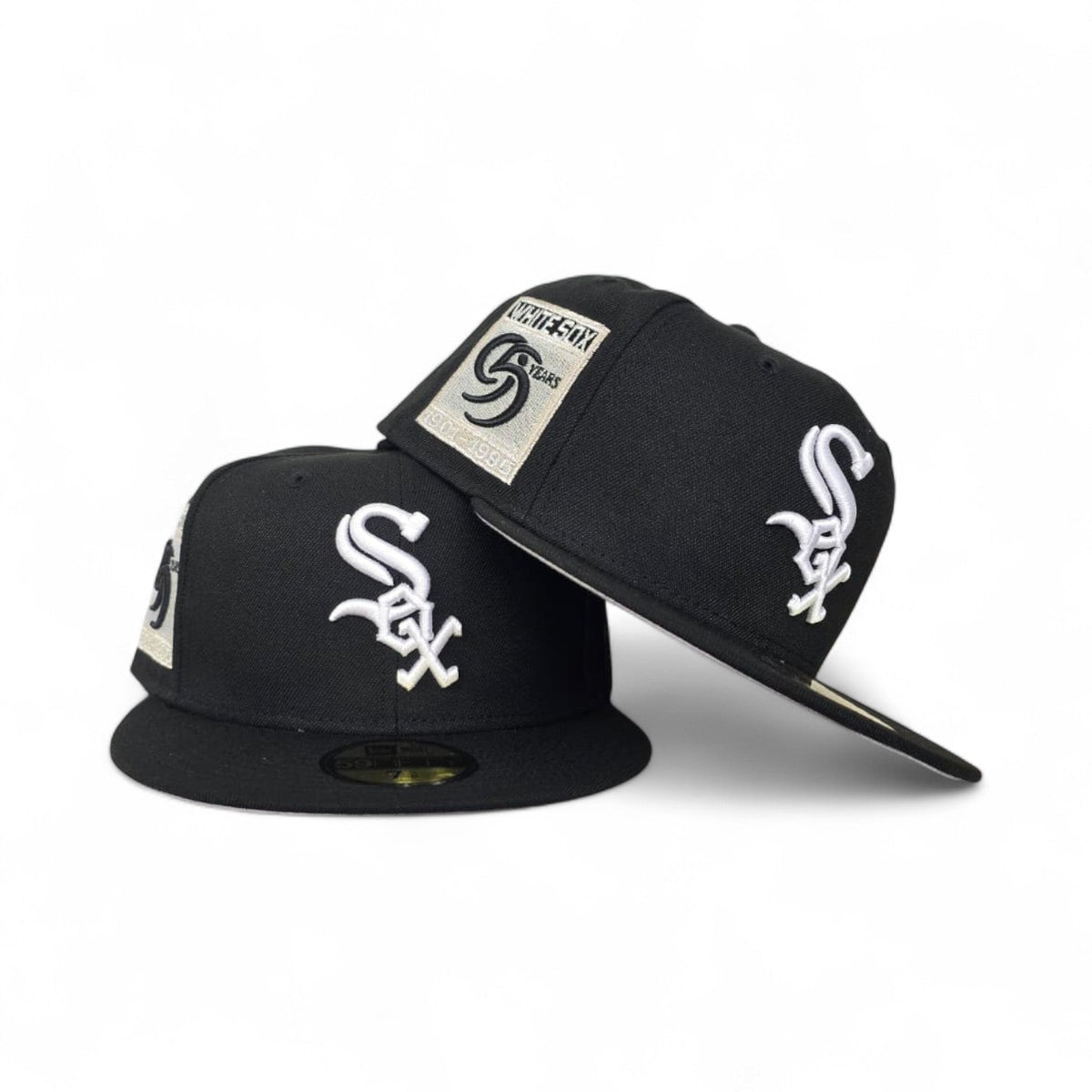 Black Chicago White Sox Gray Bottom 95 Years Side Patch New Era 59Fifty Fitted