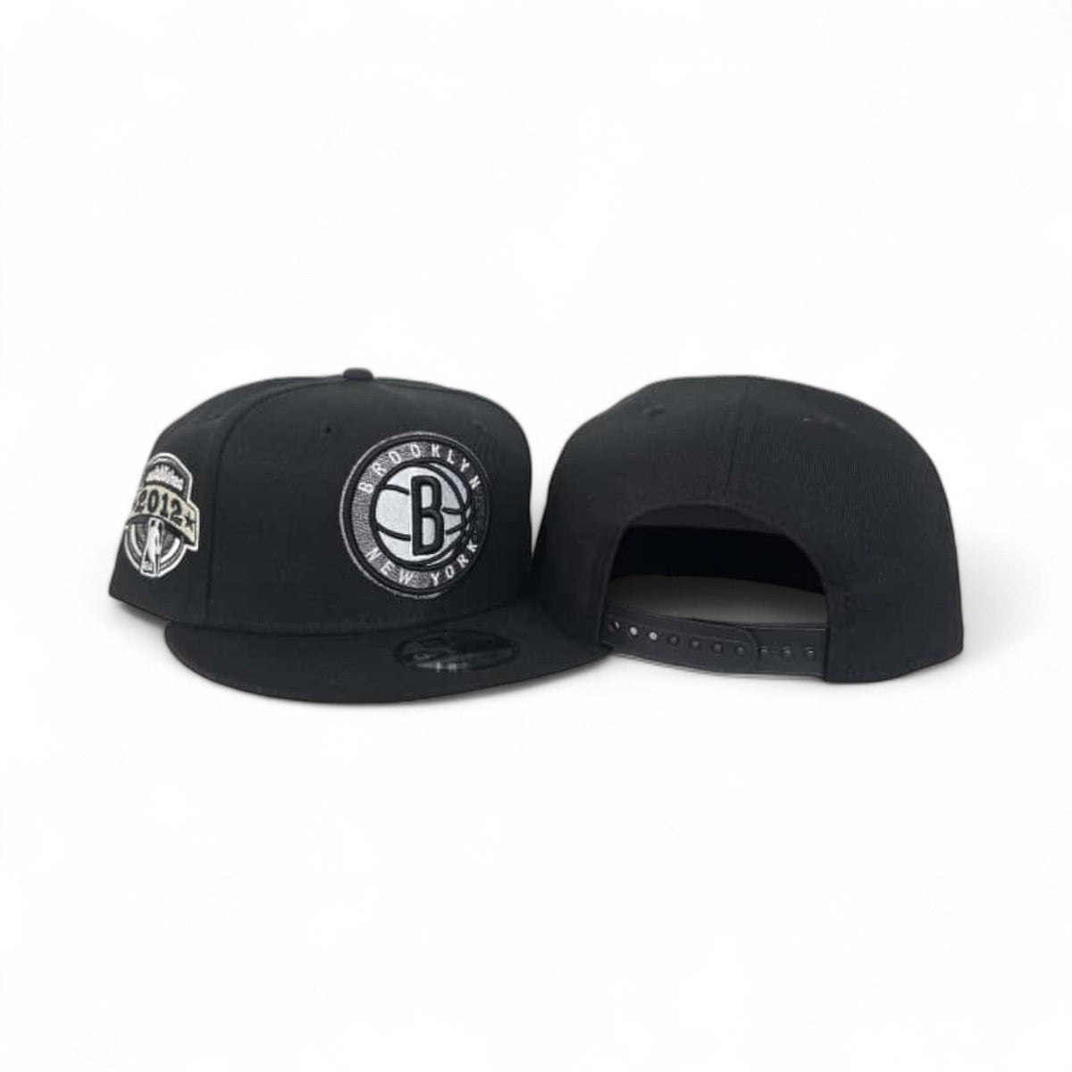 Black Brooklyn Nets Gray Bottom Established 2012 Side Patch New Era 9Fifty Snapback