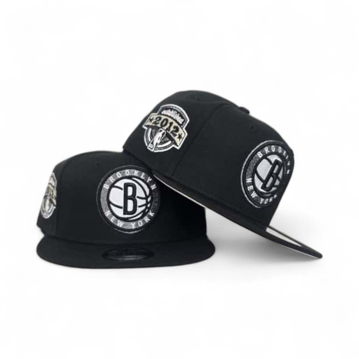 Black Brooklyn Nets Gray Bottom Established 2012 Side Patch New Era 9Fifty Snapback