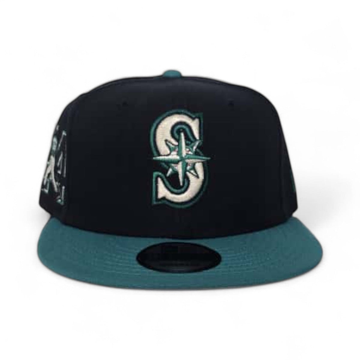 Navy Blue Seattle Mariners Teal Visor Gray Bottom Ken Griffey Jr. #24 Patch New Era 9Fifty Snapback