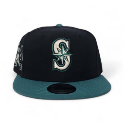 Navy Blue Seattle Mariners Teal Visor Gray Bottom Ken Griffey Jr. #24 Patch New Era 9Fifty Snapback