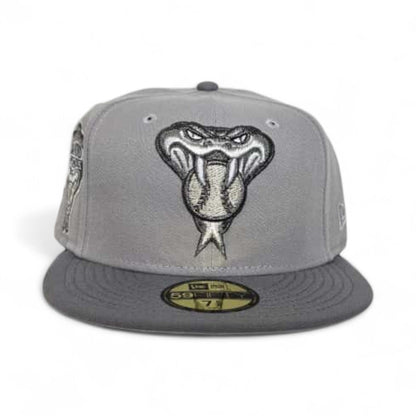 Light Gray Arizona Diamondbacks Storm Gray Visor Gray Bottom 1998 Inaugural Season Side Patch New Era 59Fifty Fitted
