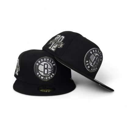 Black Brooklyn Nets Gray Bottom Established 2012 Side Patch New Era 59Fifty Fitted