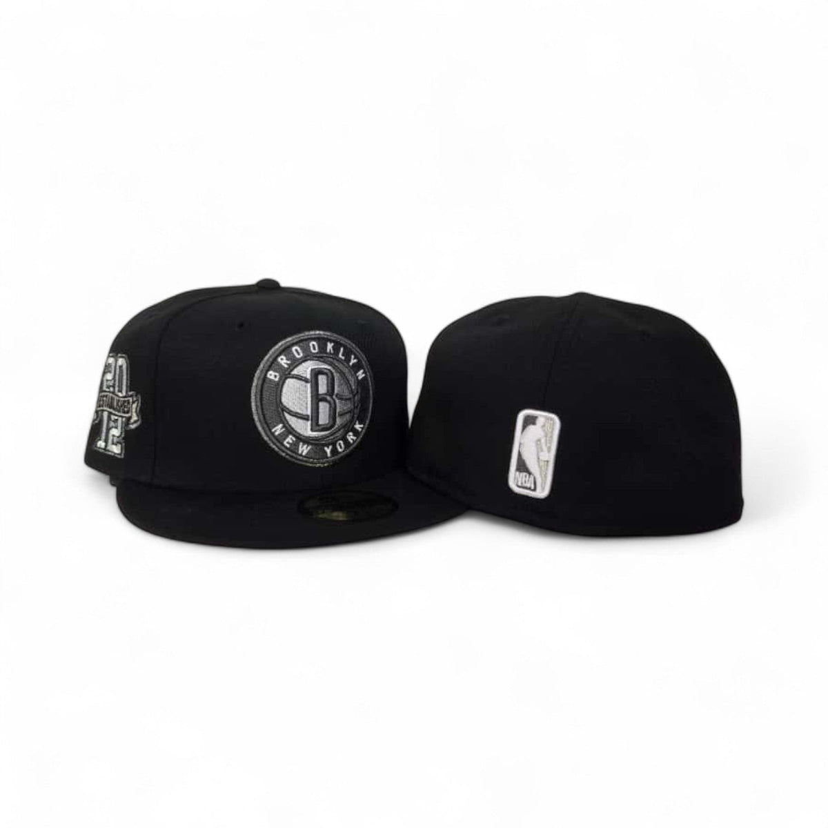 Black Brooklyn Nets Gray Bottom Established 2012 Side Patch New Era 59Fifty Fitted
