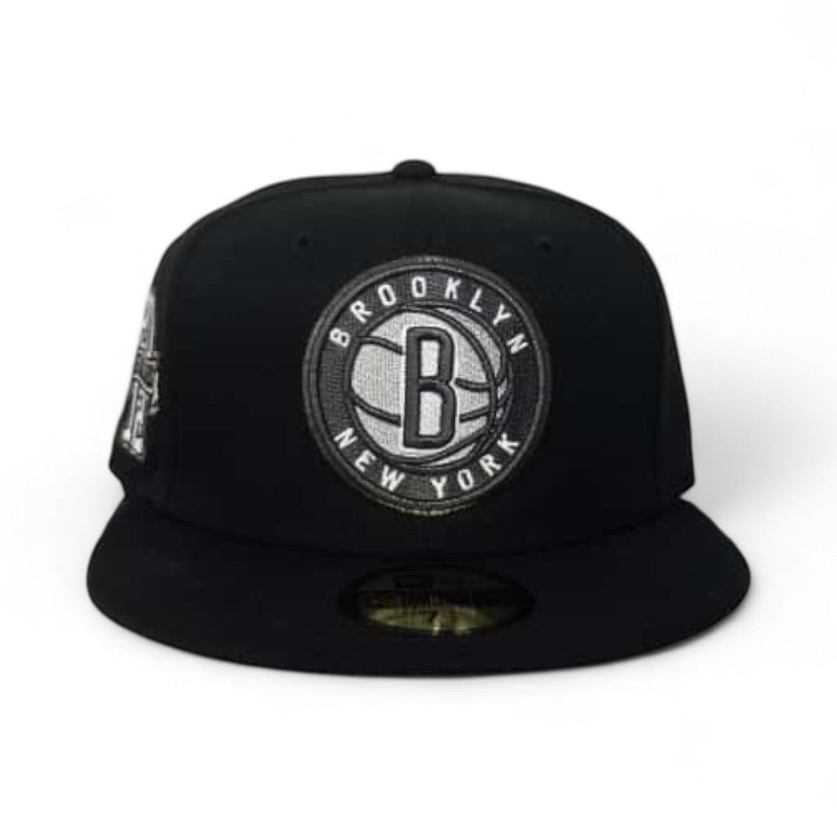 Black Brooklyn Nets Gray Bottom Established 2012 Side Patch New Era 59Fifty Fitted