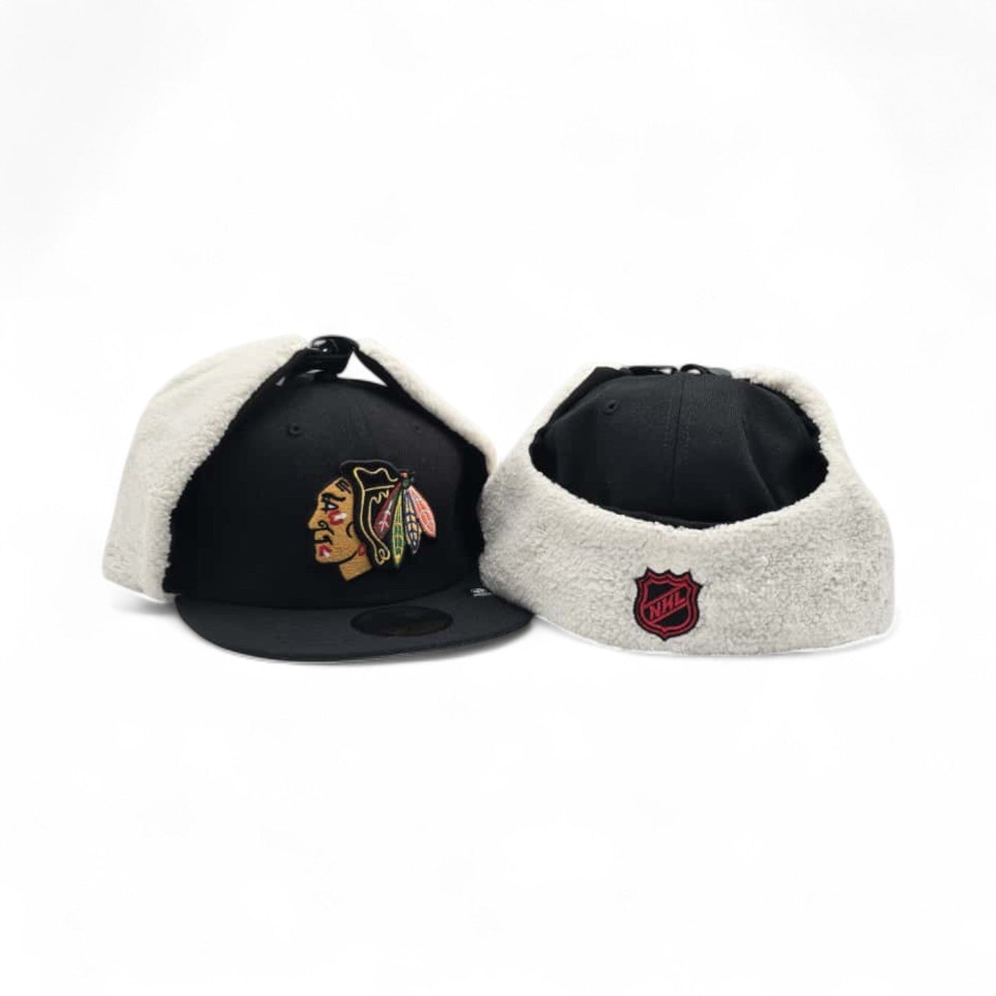 Black Chicago Blackhawks Gray Bottom Dogear New Era 59Fifty Fitted