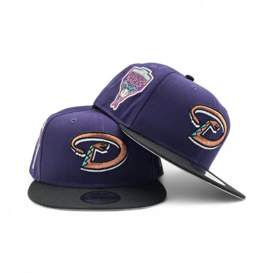 Dark Purple Arizona Diamondbacks Black Visor Gray Bottom 1998 Inaugural Season Side Patch New Era 9Fifty Snapback