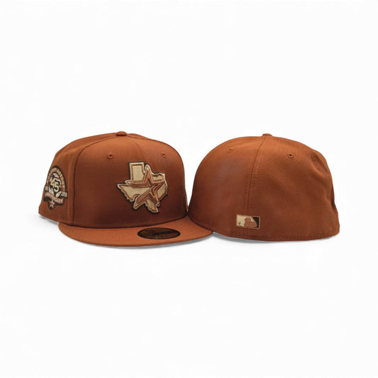Rust Orange Houston Astros Green Bottom 45th Anniversary Side Patch New Era 59Fifty Fitted