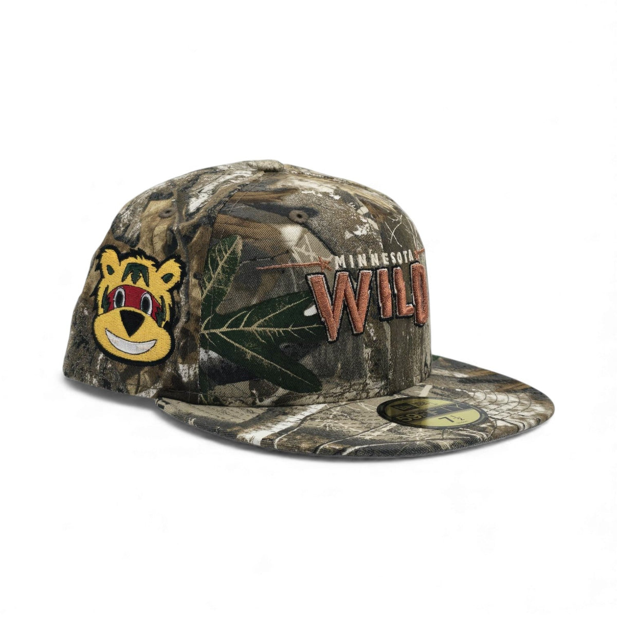 Real Tree Minnesota Wild Gray Bottom Mascot Side Patch New Era 59Fifty Fitted