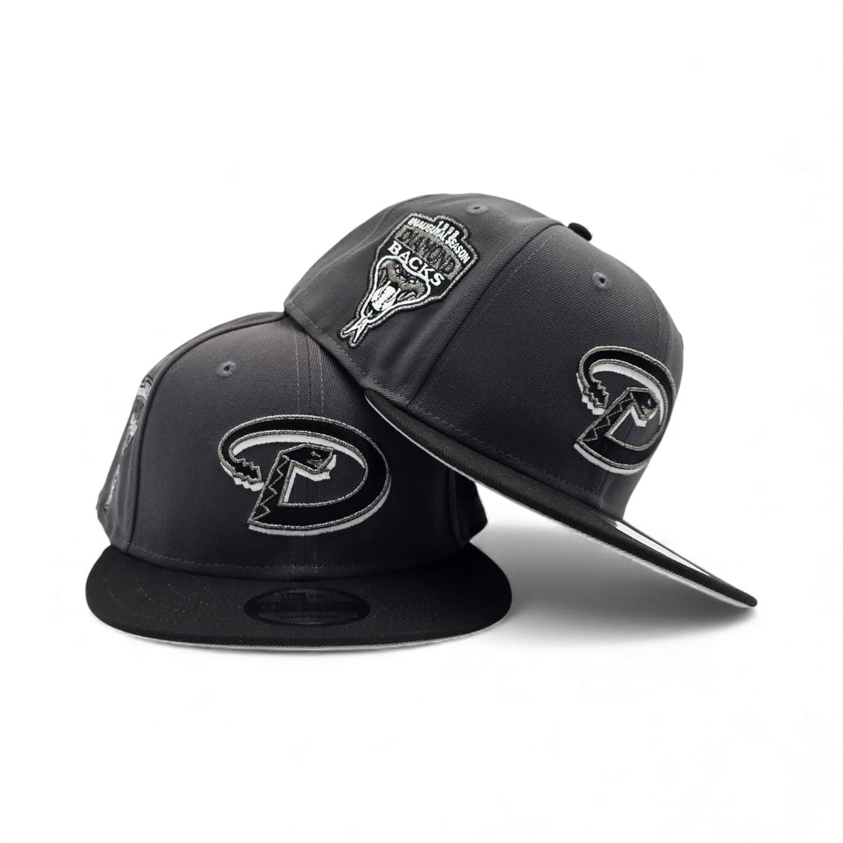 Dark Gray Arizona Diamondbacks Black Visor Gray Bottom 1998 Inaugural Season Side Patch New Era 9Fifty Snapback