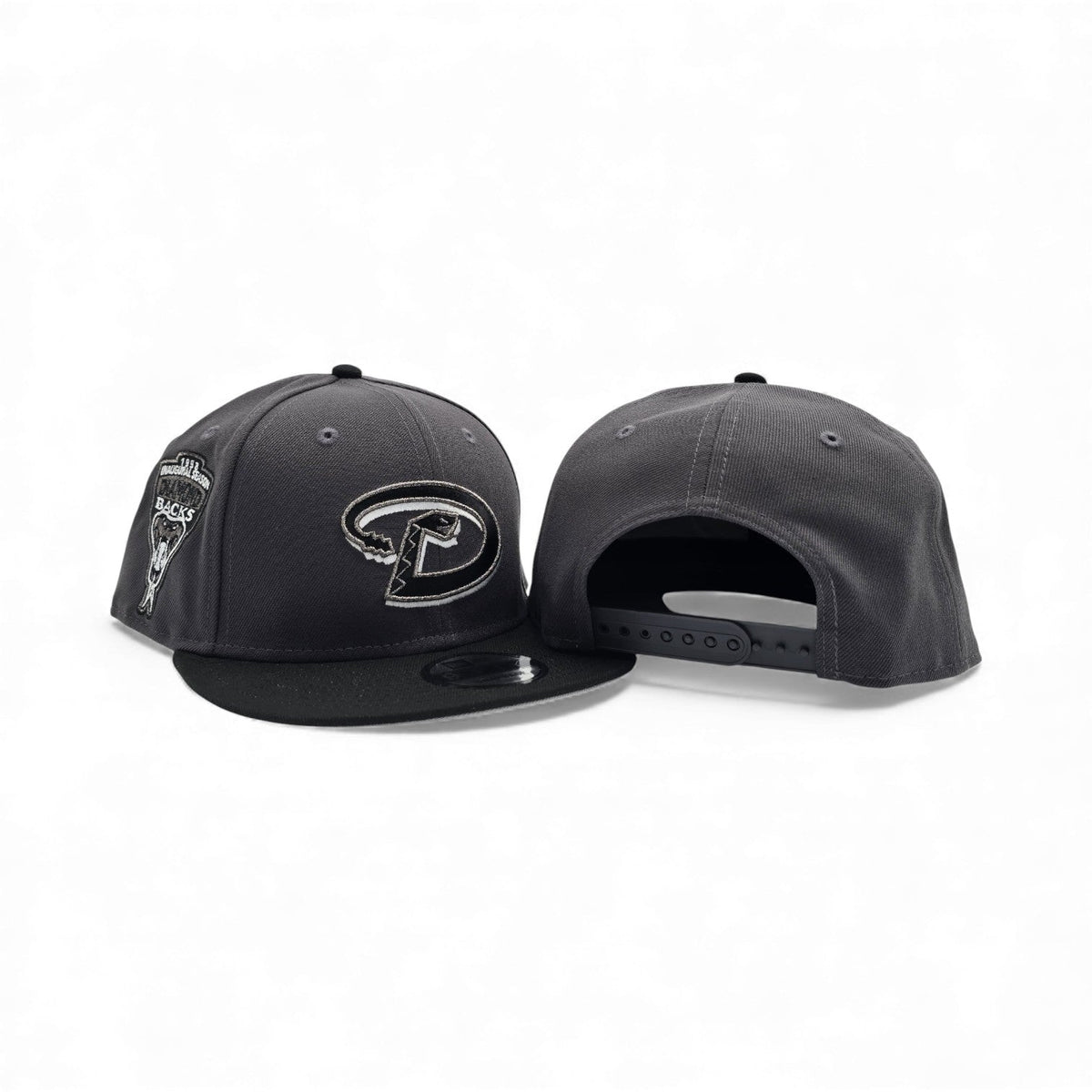 Dark Gray Arizona Diamondbacks Black Visor Gray Bottom 1998 Inaugural Season Side Patch New Era 9Fifty Snapback