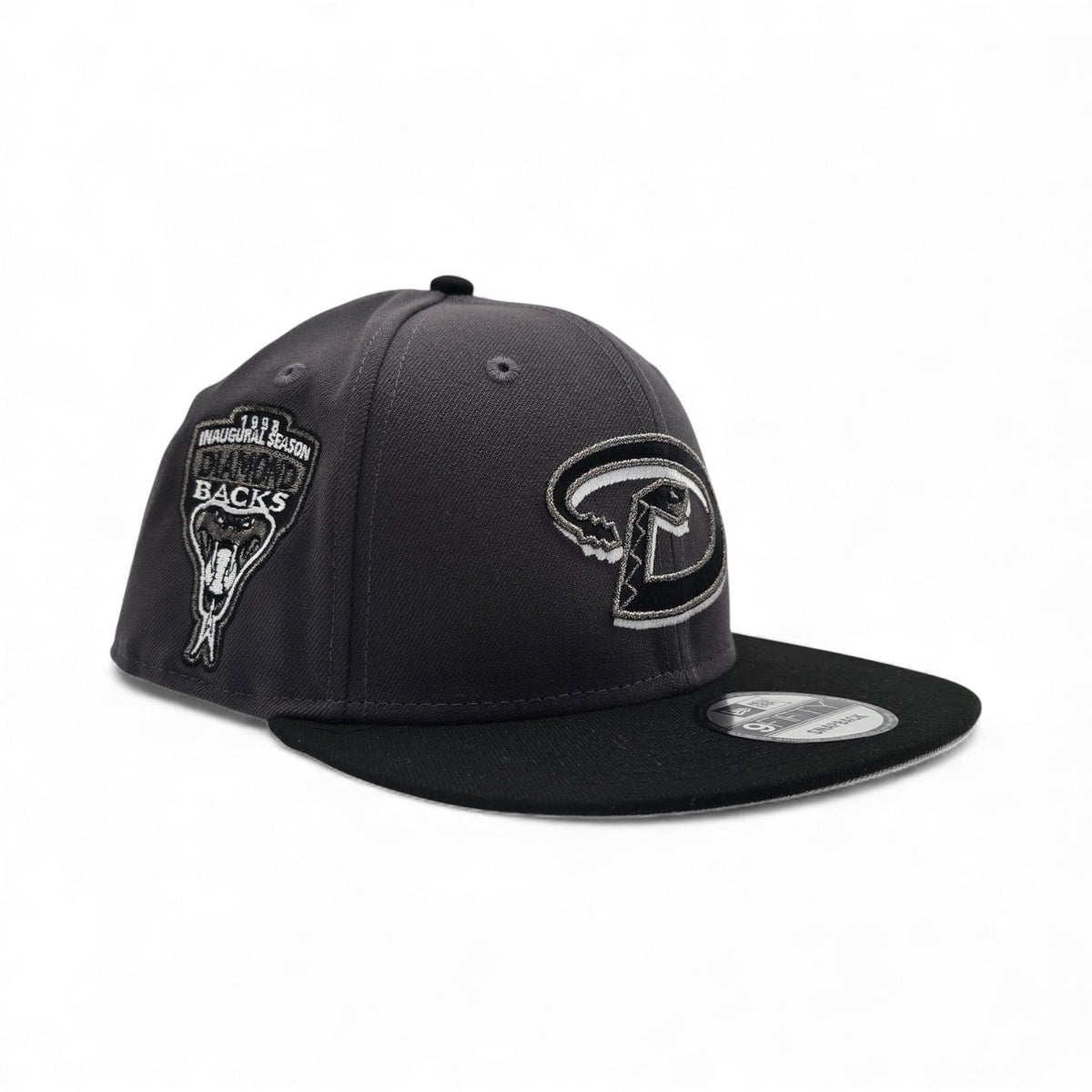 Dark Gray Arizona Diamondbacks Black Visor Gray Bottom 1998 Inaugural Season Side Patch New Era 9Fifty Snapback