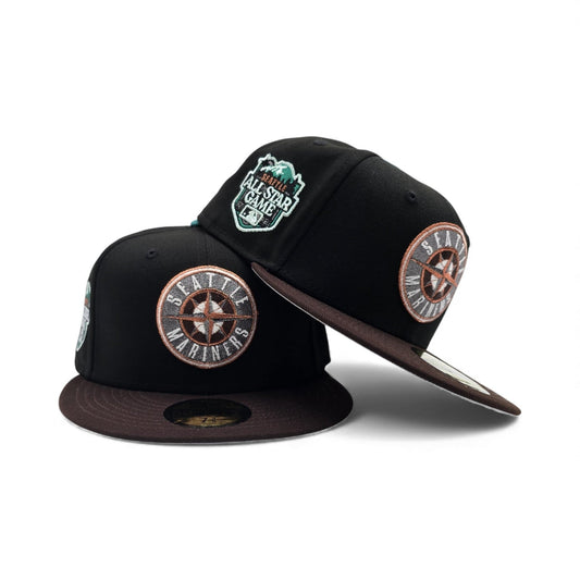Black Seattle Mariners Brown Visor Gray Bottom 2023 All Star Game Side Patch New Era 59Fifty Fitted