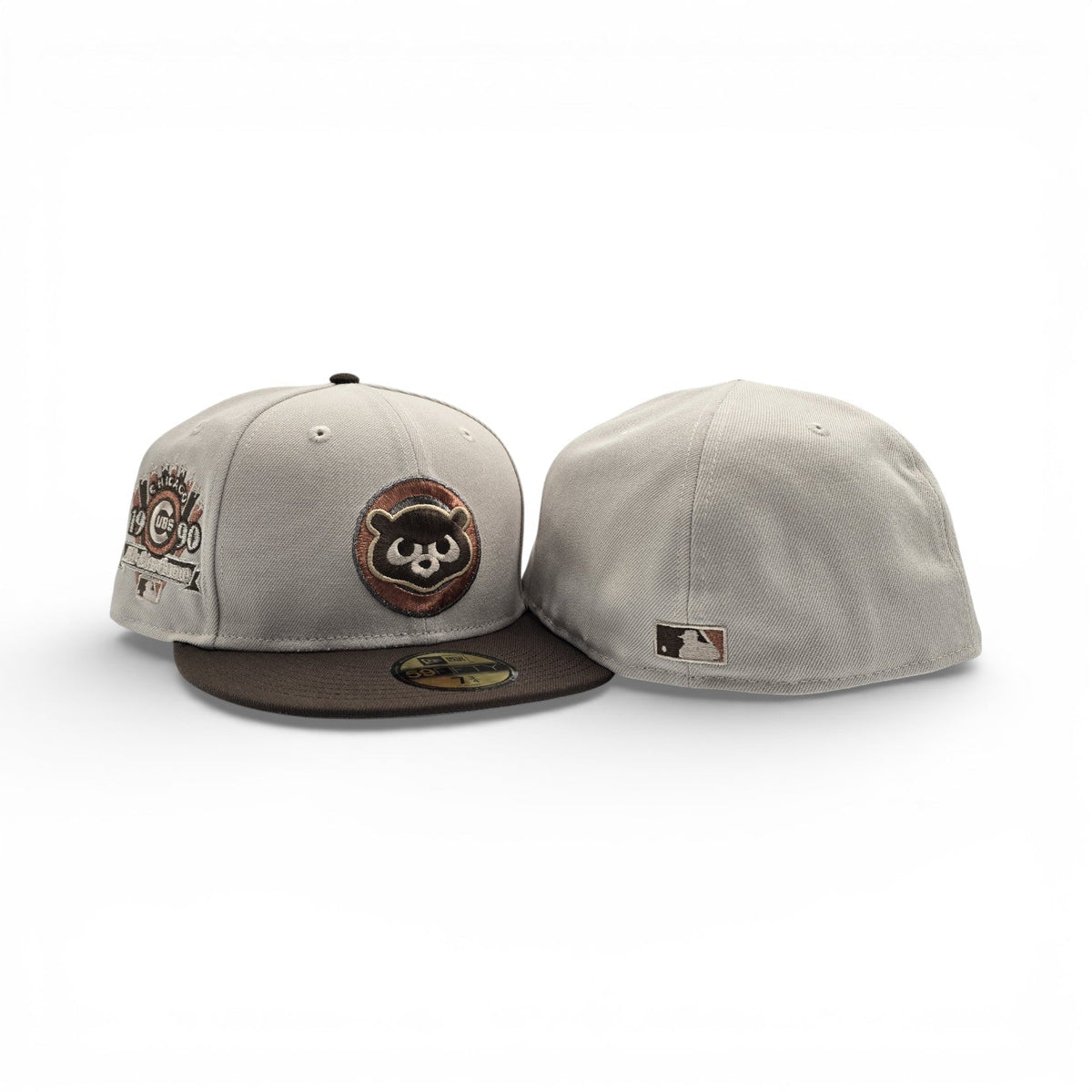 Stone Chicago Cubs Brown Visor Gray Bottom 1990 All Star Game Side Patch New Era 59Fifty Fitted