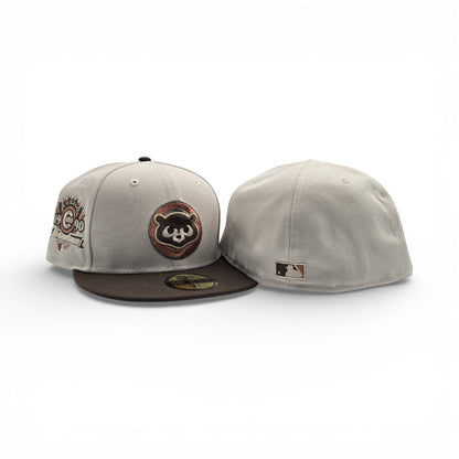Stone Chicago Cubs Brown Visor Gray Bottom 1990 All Star Game Side Patch New Era 59Fifty Fitted