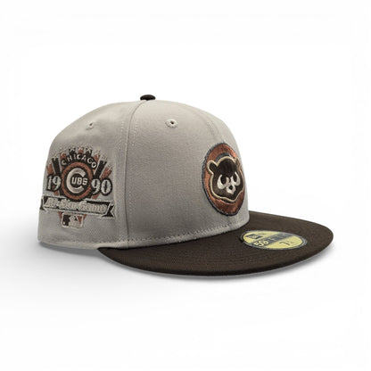 Stone Chicago Cubs Brown Visor Gray Bottom 1990 All Star Game Side Patch New Era 59Fifty Fitted