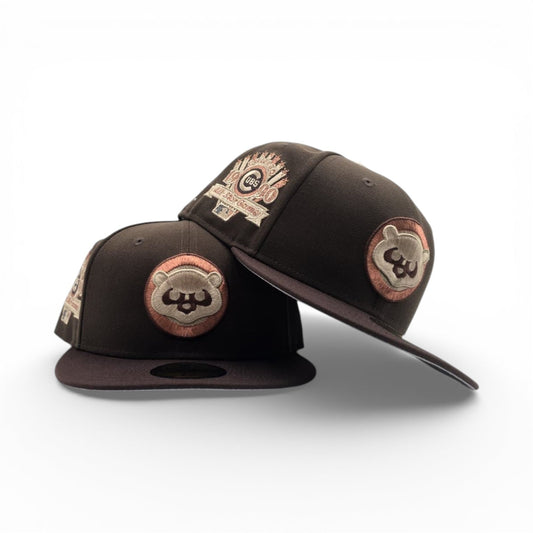 Walnut Brown Chicago Cubs Dark Brown Visor Gray Bottom 1990 All Star Game Side Patch New Era 59Fifty Fitted