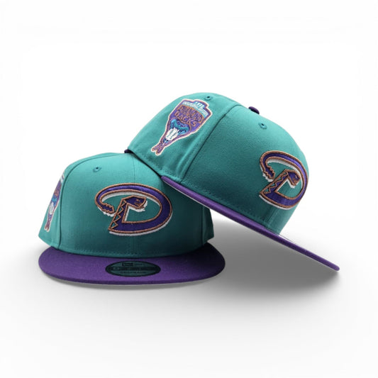 Teal Arizona Diamondbacks Purple Visor Gray Bottom 1998 Inaugural Season New Era 9Fifty Snapback