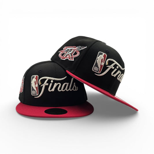 Black NBA Finals Red Visor Gray Bottom Houston Rockets Side Patch New Era 59Fifty Fitted