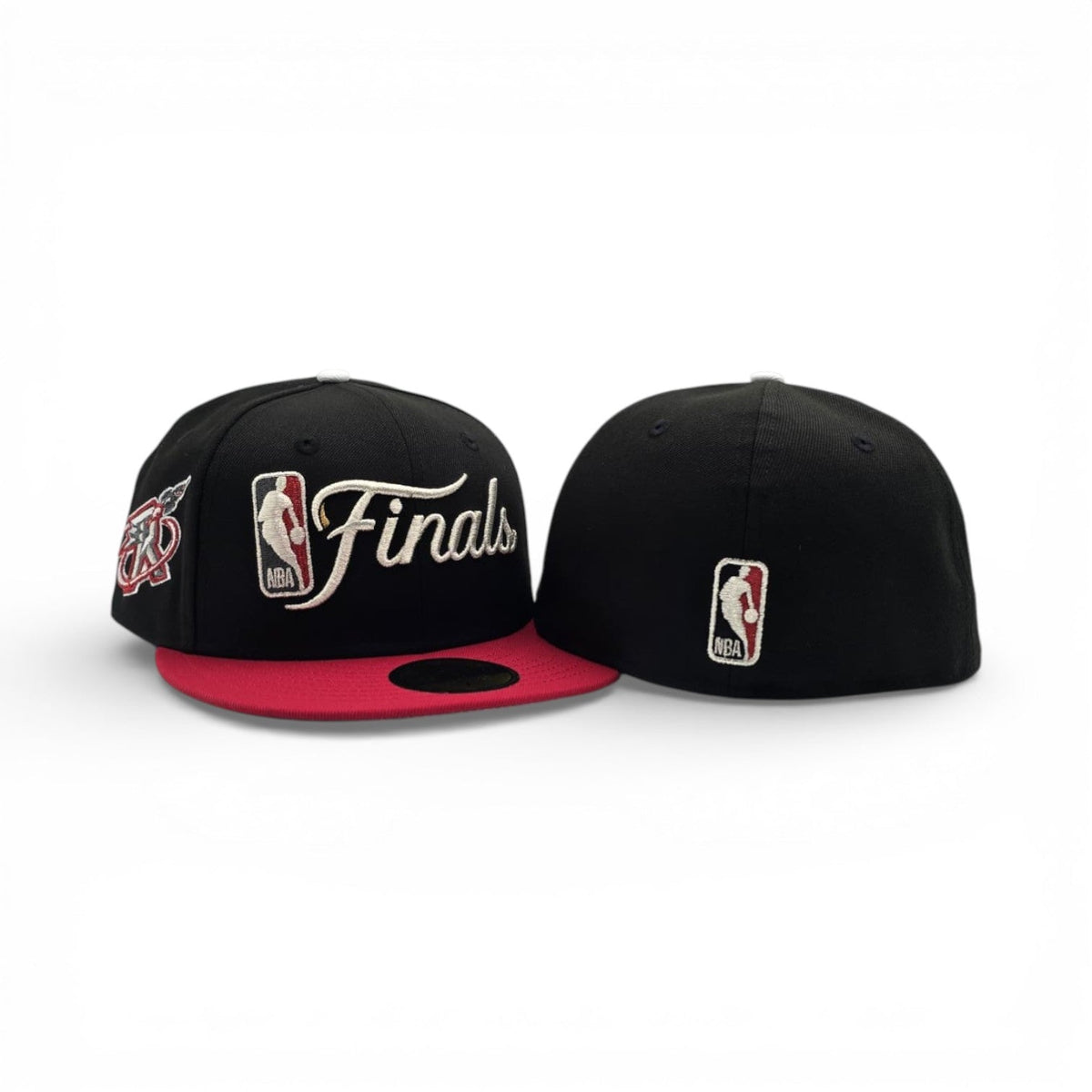 Black NBA Finals Red Visor Gray Bottom Houston Rockets Side Patch New Era 59Fifty Fitted