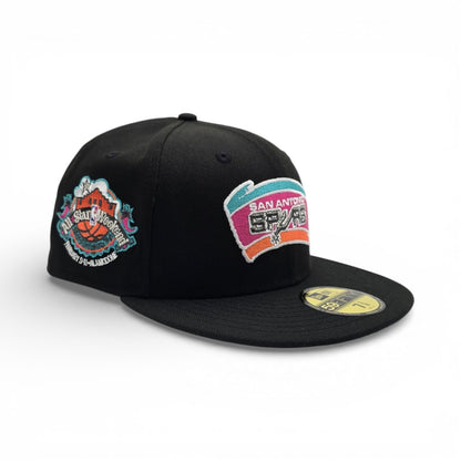 Black San Antonio Spurs Gray Bottom 1996 All Star Weekend Side Patch New Era 59Fifty Fitted