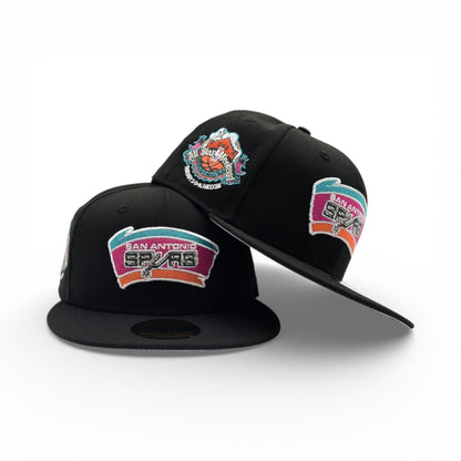 Black San Antonio Spurs Gray Bottom 1996 All Star Weekend Side Patch New Era 59Fifty Fitted
