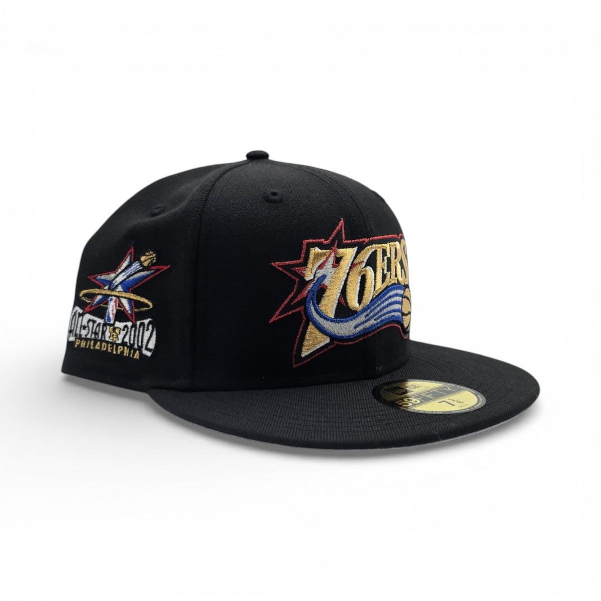 Black Philadelphia 76ers Gray Bottom 2002 All Star Game Side Patch New Era 59Fifty Fitted Hat