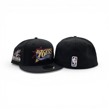 Black Philadelphia 76ers Gray Bottom 2002 All Star Game Side Patch New Era 59Fifty Fitted Hat