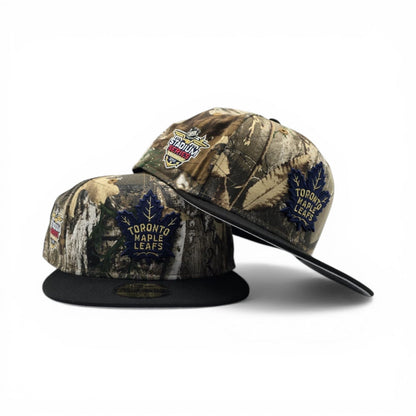 Real Tree Toronto Maple Leafs Black Visor Gray Bottom 2018 Stadium Series Side Patch New Era 59Fifty Fitted