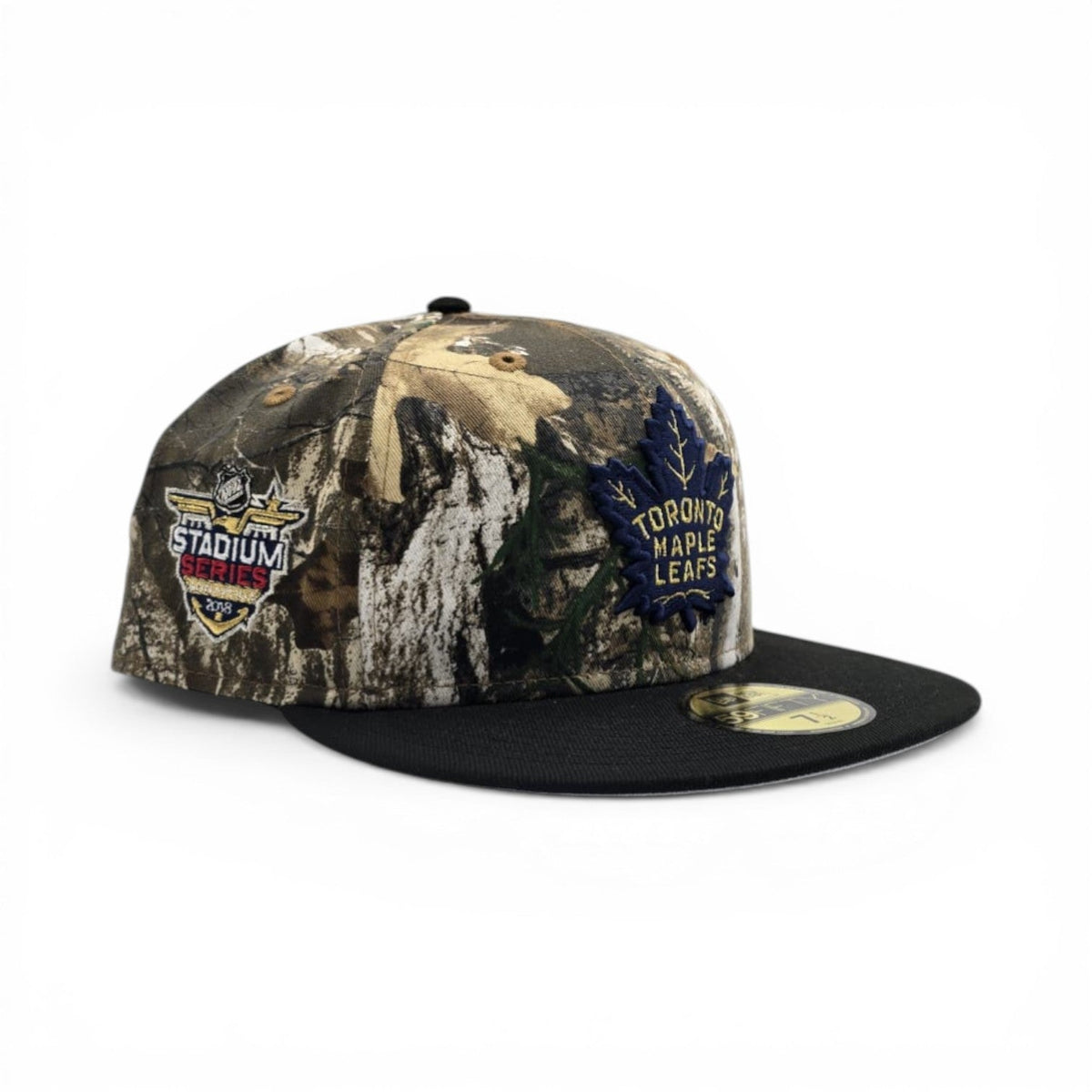 Real Tree Toronto Maple Leafs Black Visor Gray Bottom 2018 Stadium Series Side Patch New Era 59Fifty Fitted