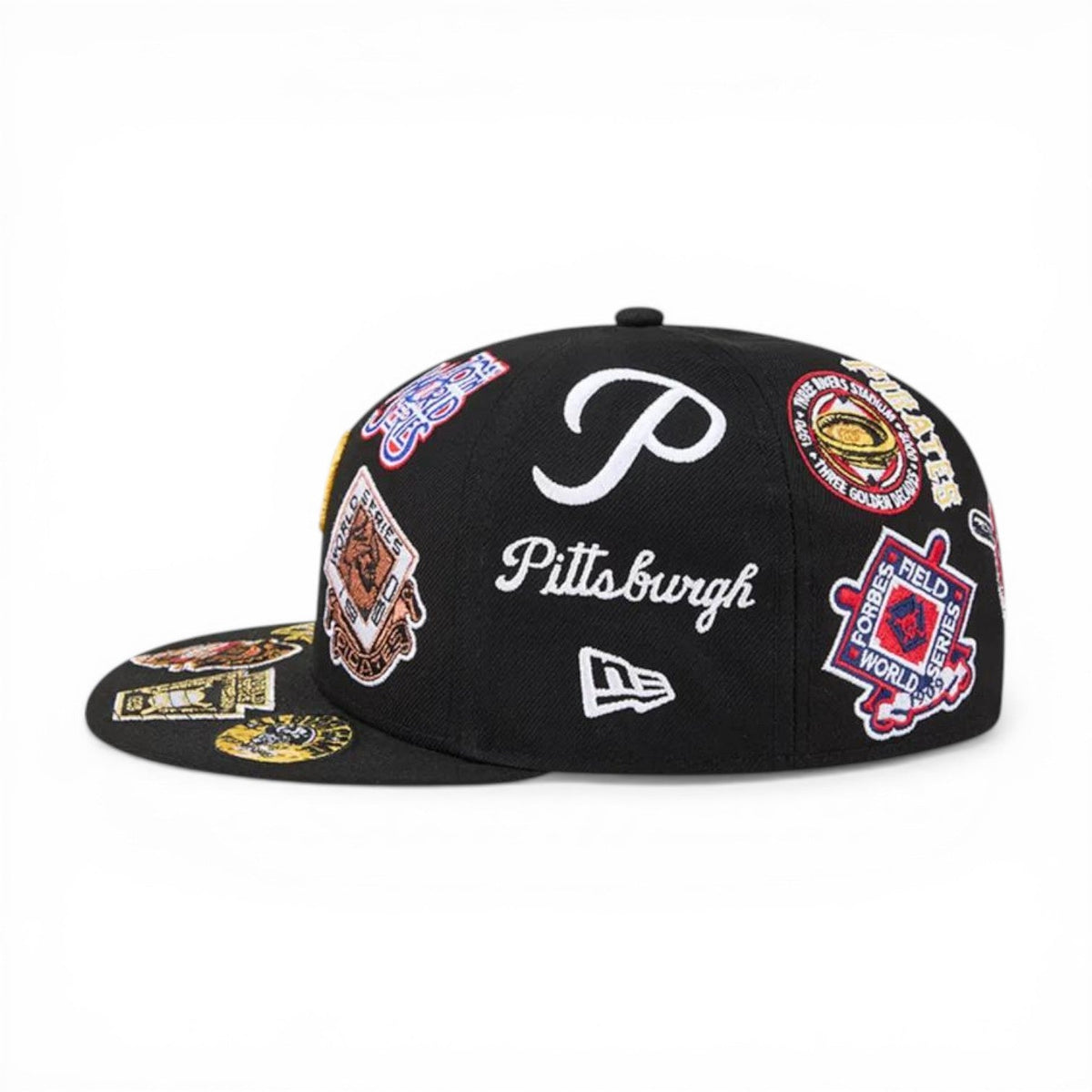 Black Pittsburgh Pirates All Over Logo Gray Bottom 59FIFTY New Era Fitted