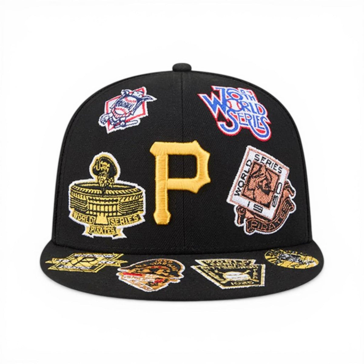 Black Pittsburgh Pirates All Over Logo Gray Bottom 59FIFTY New Era Fitted