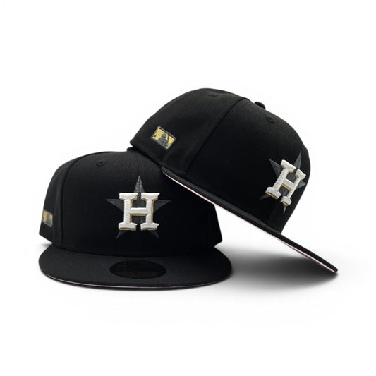 Black Houston Astros Pink Bottom MLB Batterman Side Patch New Era Fitted