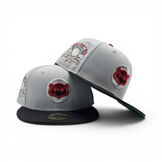 Snow Gray Chicago Cubs Black Visor Green Bottom 1990 All Star Game Side Patch New Era 59Fifty Fitted