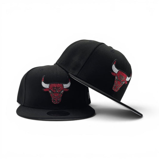 Black Chicago Bulls Gray Bottom 2026 NBA Draft Rhinestone Logo New Era 9Fifty Snapback
