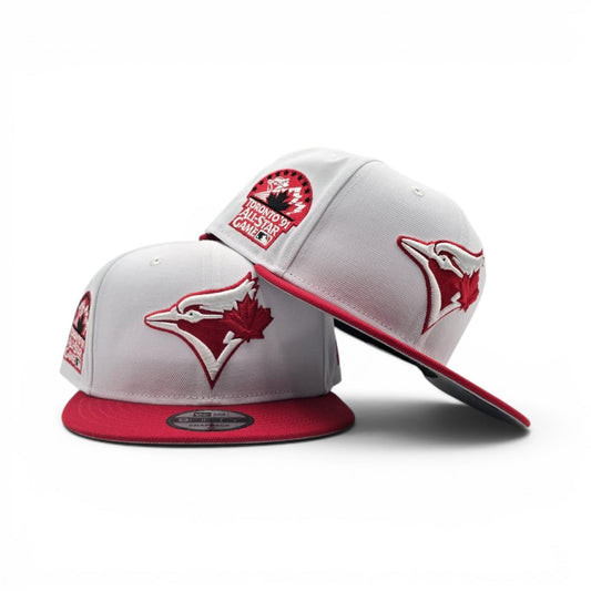 White Toronto Blue Jays Red Visor Gray Bottom 1991 All Star Game Side Patch New Era 9Fifty Snapback