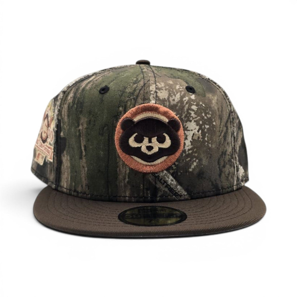 Real Tree Apex Chicago Cubs Brown Visor Gray Bottom 1990 All Star Game Side Patch New Era 59Fifty Fitted