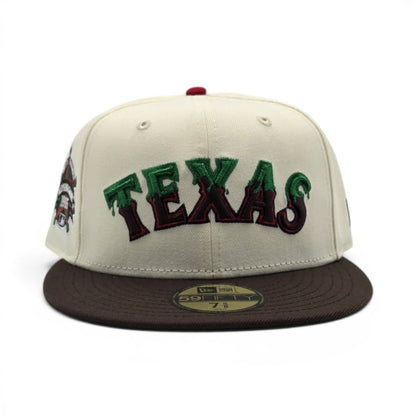 Off White Texas Rangers Slime Logo Brown Visor Green Bottom 1995 All Star Game Side Patch New Era 59Fifty Fitted