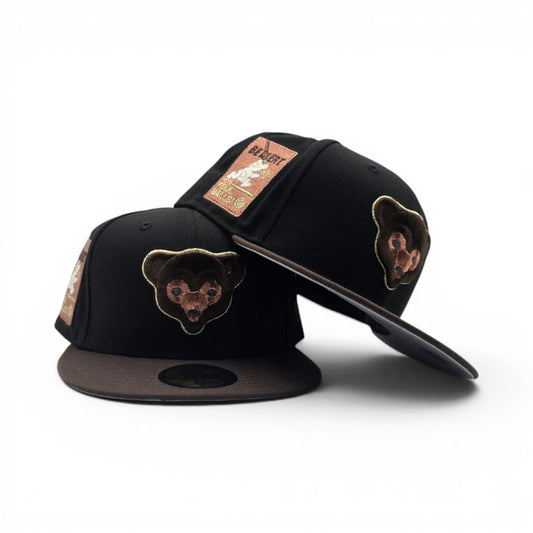 Black Chicago Cubs Brown Visor Gray Bottom Be Alert Foul Balls Side Patch New Era Fitted