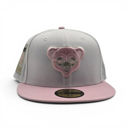 White Chicago Cubs Pink Visor Gray Bottom Be Alert Foul Balls Side Patch New Era Fitted