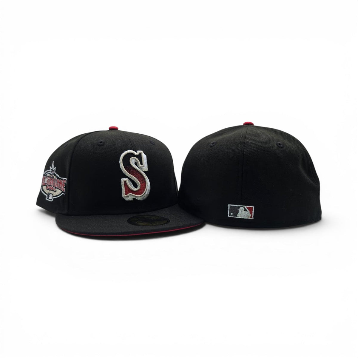 Black Seattle Mariners Red Bottom 2001 All Star Game Side Patch New Era Fitted