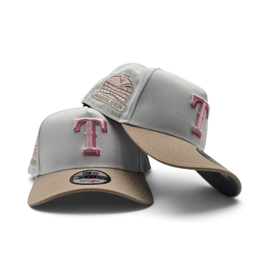 White Texas Rangers Khaki Curved Brim Gray Bottom 2020 Inaugural Season Side Patch New Era 9Forty A-Frame Snapback