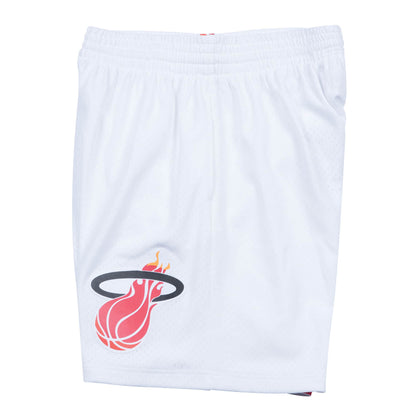 White Miami Heat Mitchell & Ness Hardeood Classic Men's Swingman Shorts