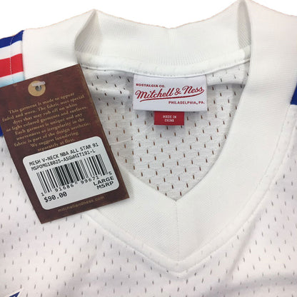 White NBA All Star Mitchell & Ness 1991 Mesh V-Neck Jersey
