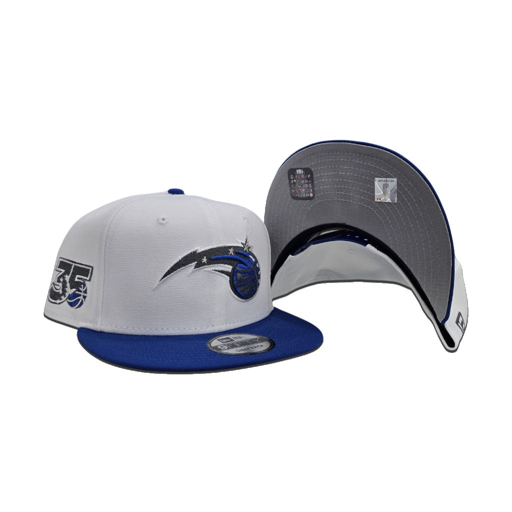 White Orlando Magic Royal Blue Visor Gray Bottom 35th Anniversary Side Patch New Era 9Fifty Snapback